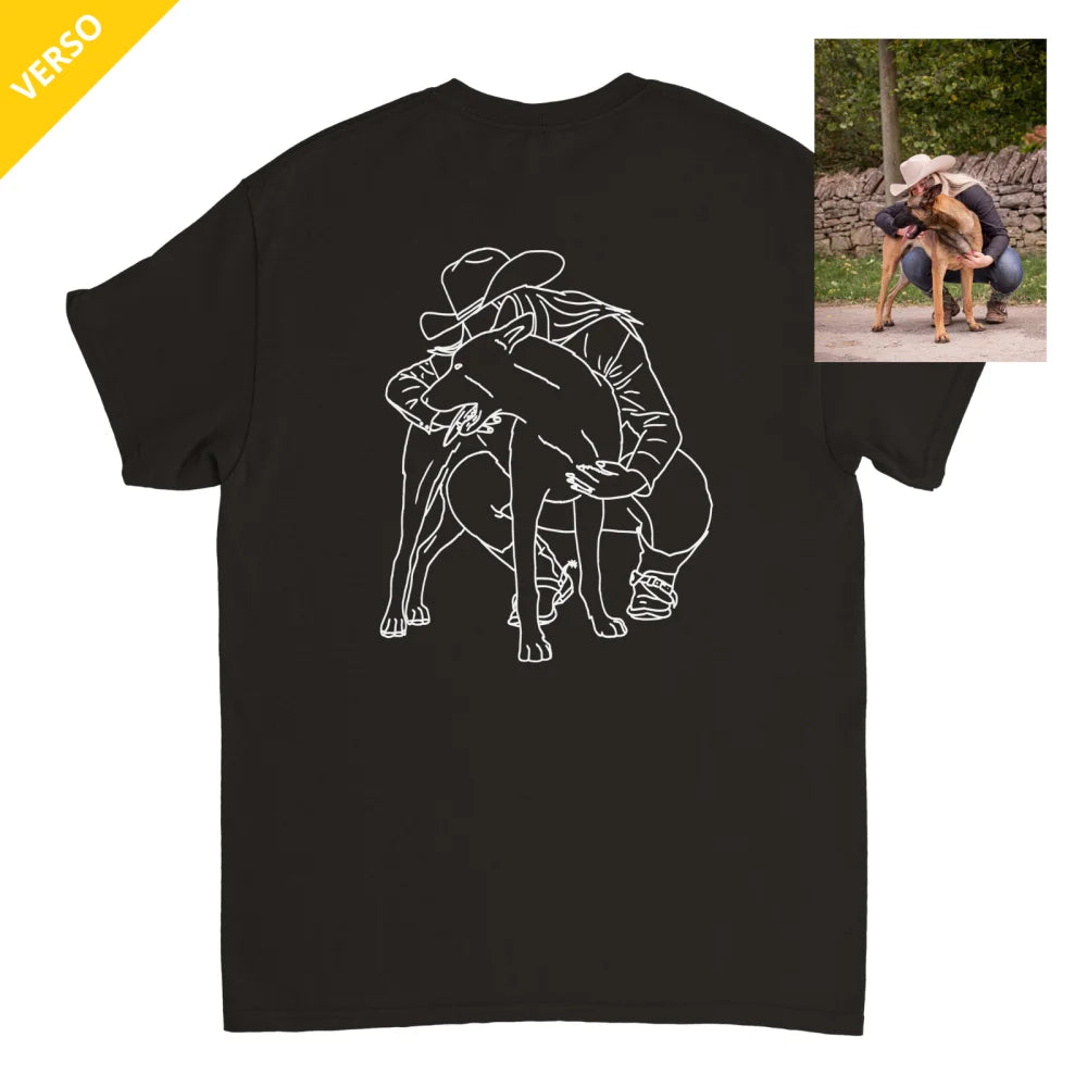 Votre Photo en T-Shirt Line Art - Votre Photo en Line Art