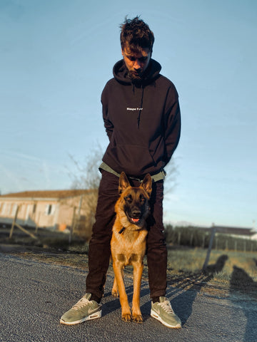 malinois walks on foot