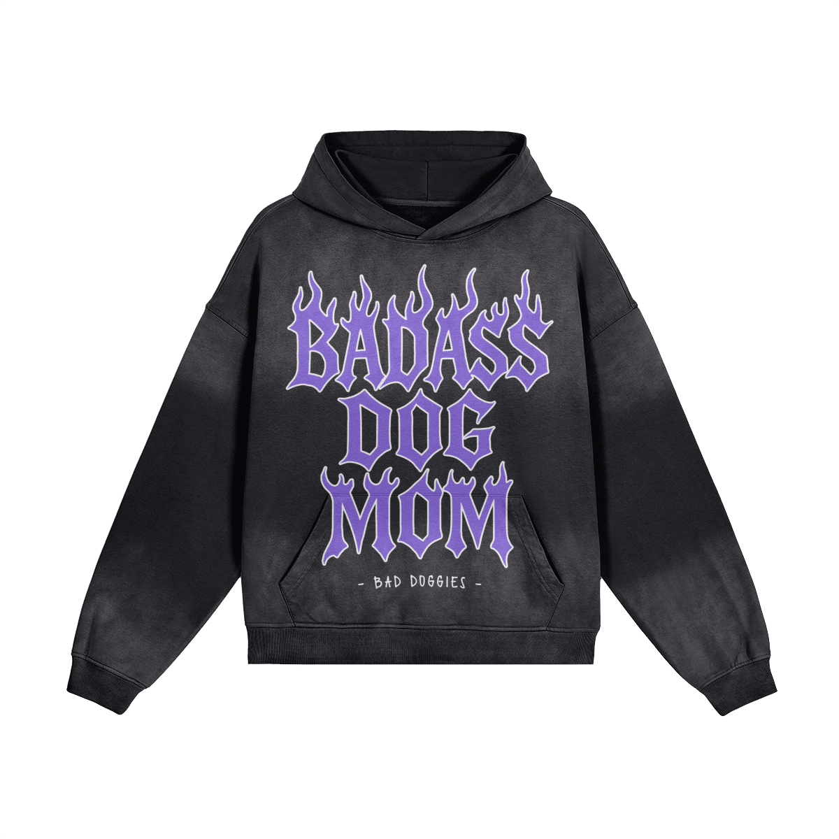 Hoodie Oversize Délavé - BADASS DOG MOM
