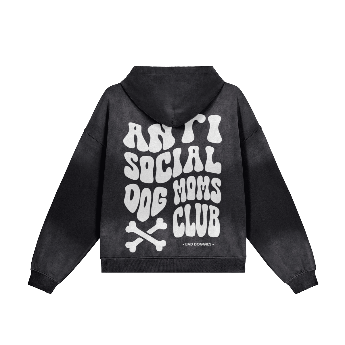 Hoodie Oversize Délavé 🦴 Anti Social Dog Moms Club 🦴