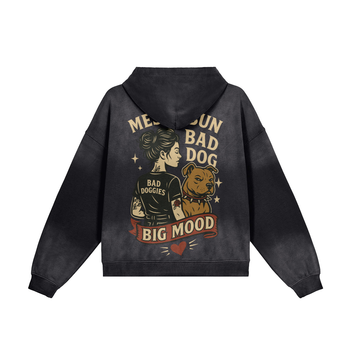 Hoodie Oversize Délavé - Messy Bun ✨ (𝑎̀ 𝑝𝑒𝑟𝑠𝑜𝑛𝑛𝑎𝑙𝑖𝑠𝑒𝑟)