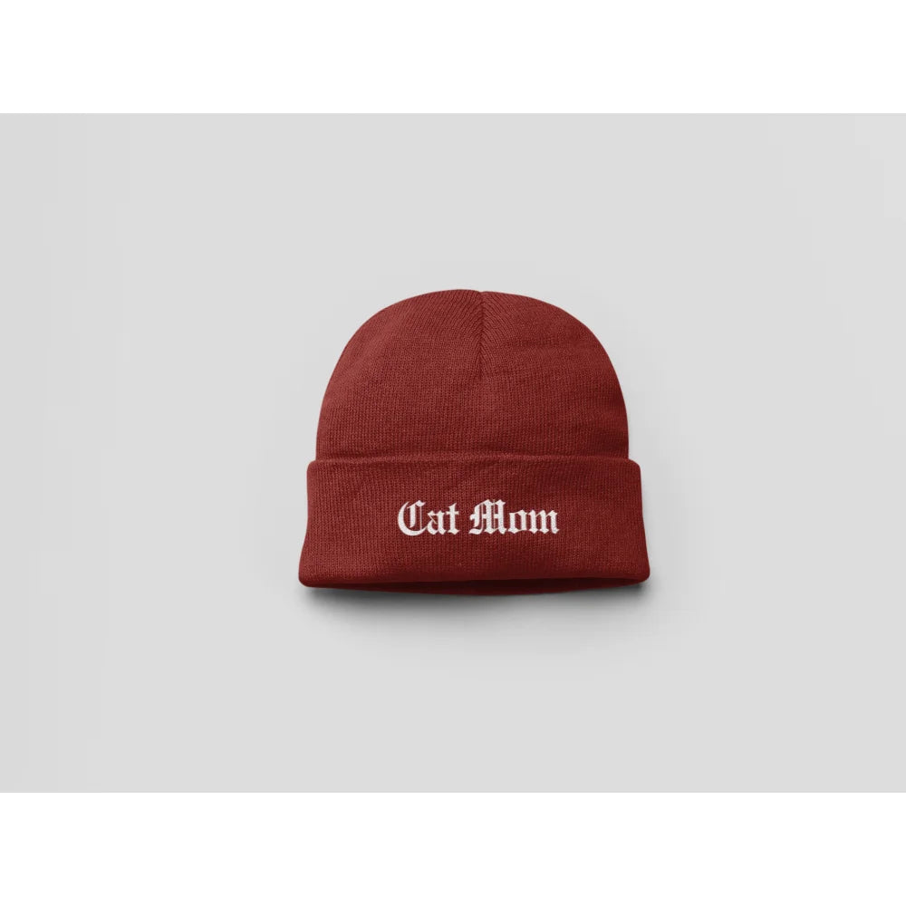 Bonnets Brodés - 𝕮𝖆𝖙 𝕸𝖔𝖒 / 𝕮𝖆𝖙 𝕯𝖆𝖉 ✨ - Cat Mom / Coquelicot