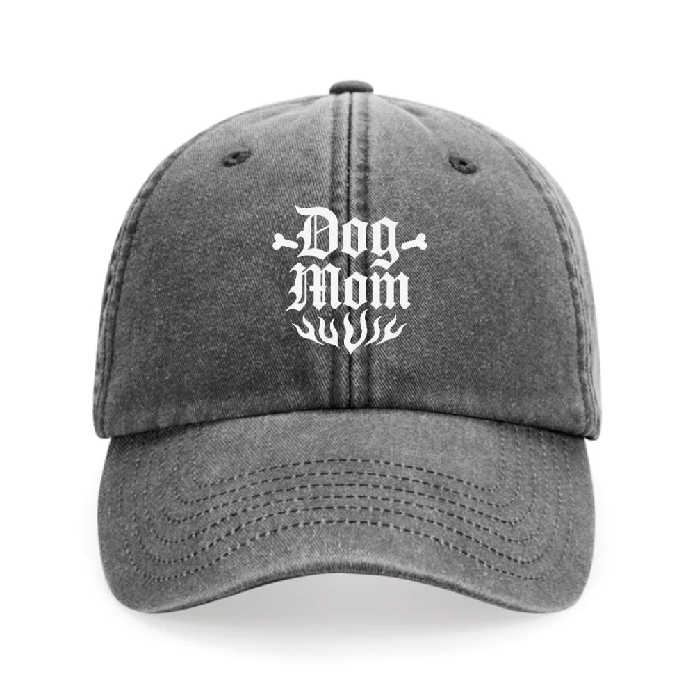Casquette Brodée - 🦴 DOG MOM 🦴 - Noir Denim Casquette