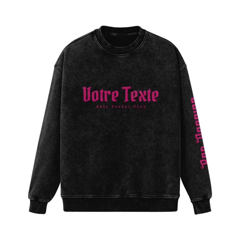 Crewneck BRODÉ à personnaliser - ANTI SOCIAL CLUB 👊 - S
