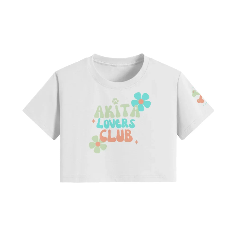 Crop Top ✨ AKITA LOVERS CLUB 🌸 - White comme Walter