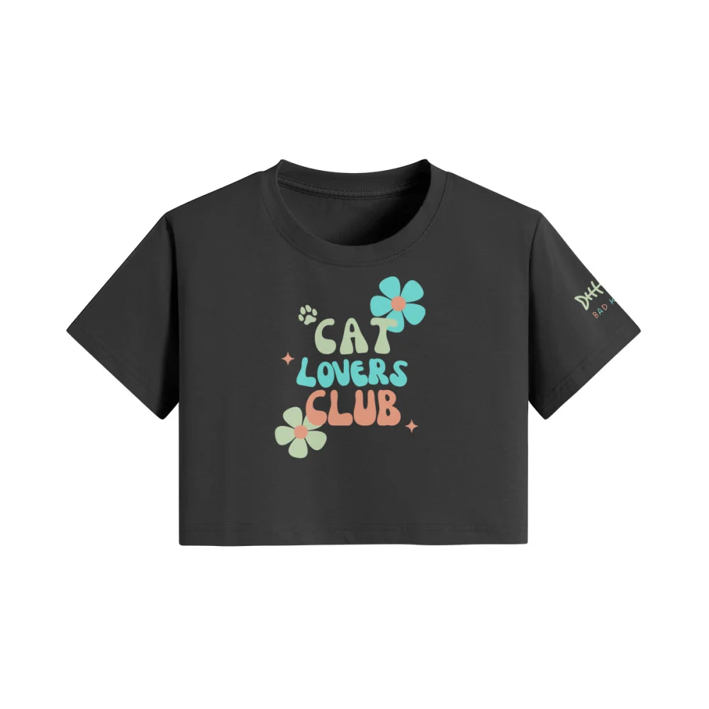 Crop Top ✨ CAT LOVERS CLUB 🌸 - Black Jack / Mojito / S Crop