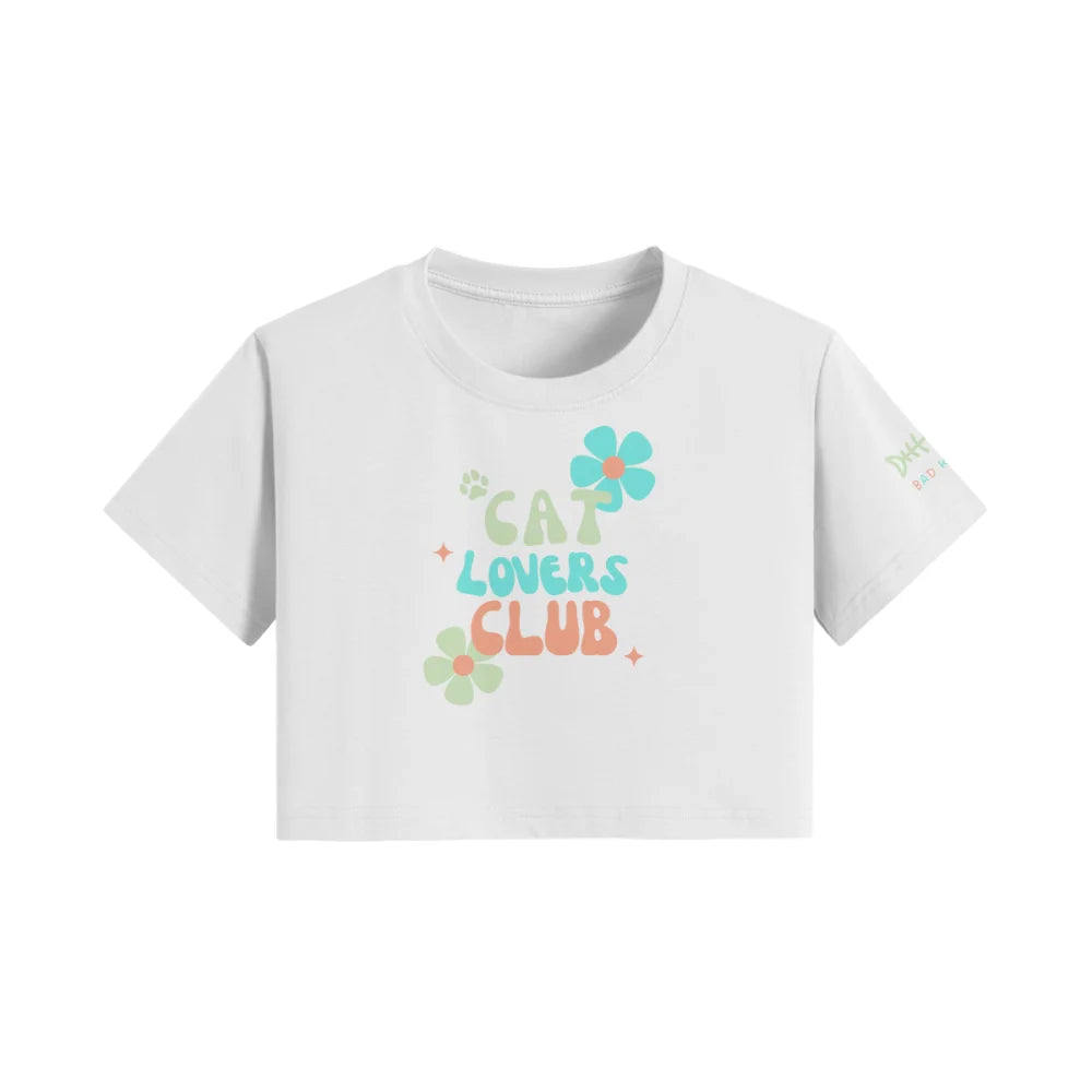 Crop Top ✨ CAT LOVERS CLUB 🌸 - White comme Walter / Mojito