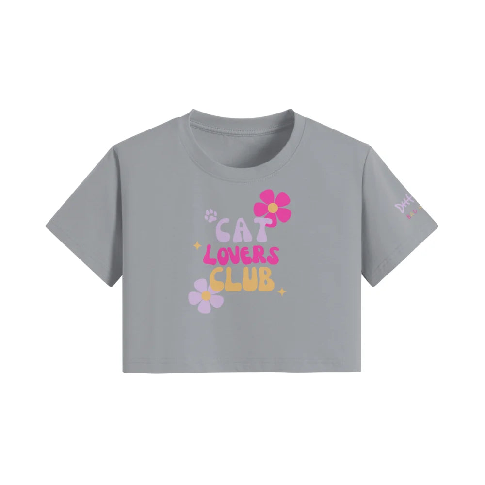 Crop Top ✨ CAT LOVERS CLUB 🌸 - Grey Scofield