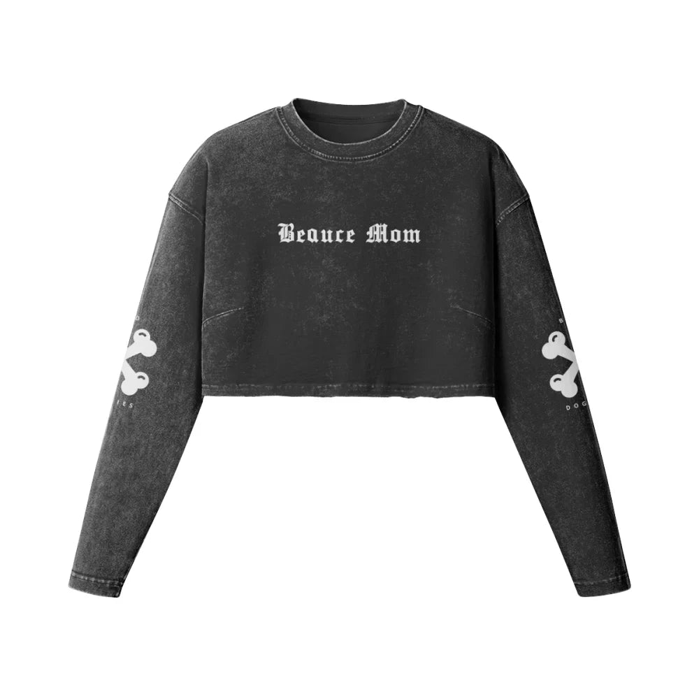 Crop Top Manches Longues Beauceron 🏴‍☠️ - Noir