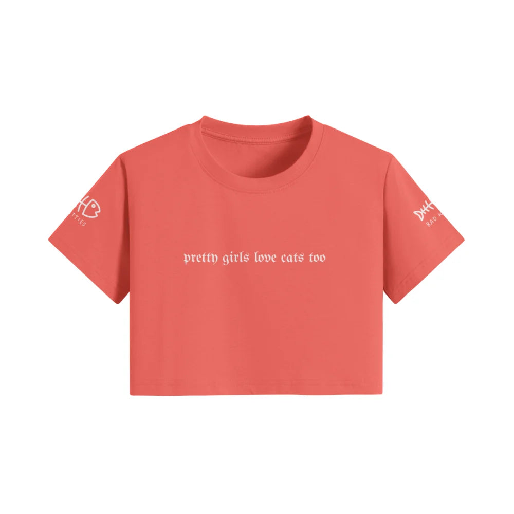 Crop Top - Pretty Girls Love Cats 🏴‍☠️ - Crop Top - Pretty