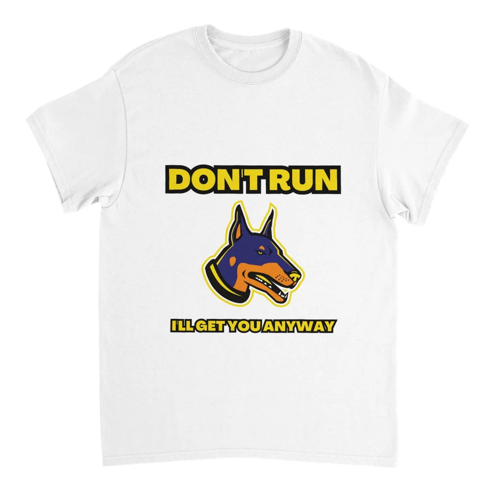 T-shirt DON’T RUN - Dobermann - White comme Walter / S