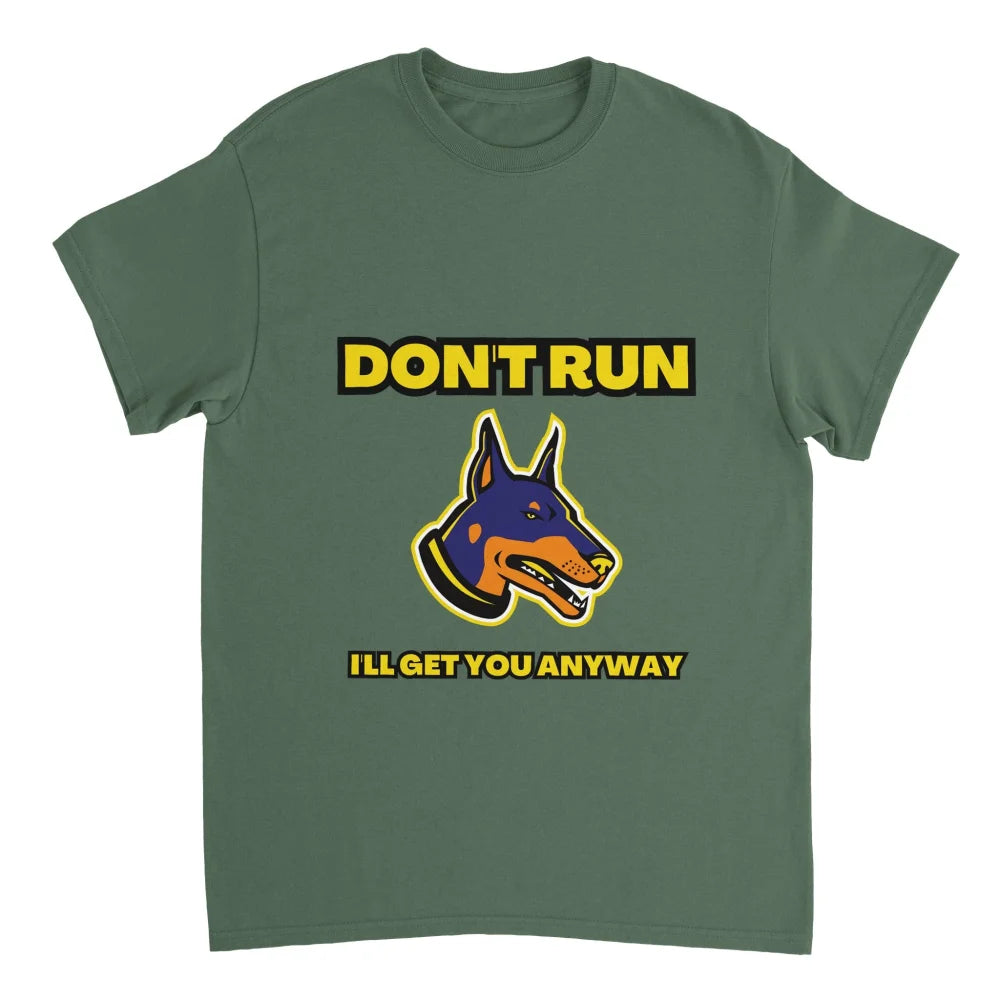T-shirt DON’T RUN - Dobermann - Military Green / S