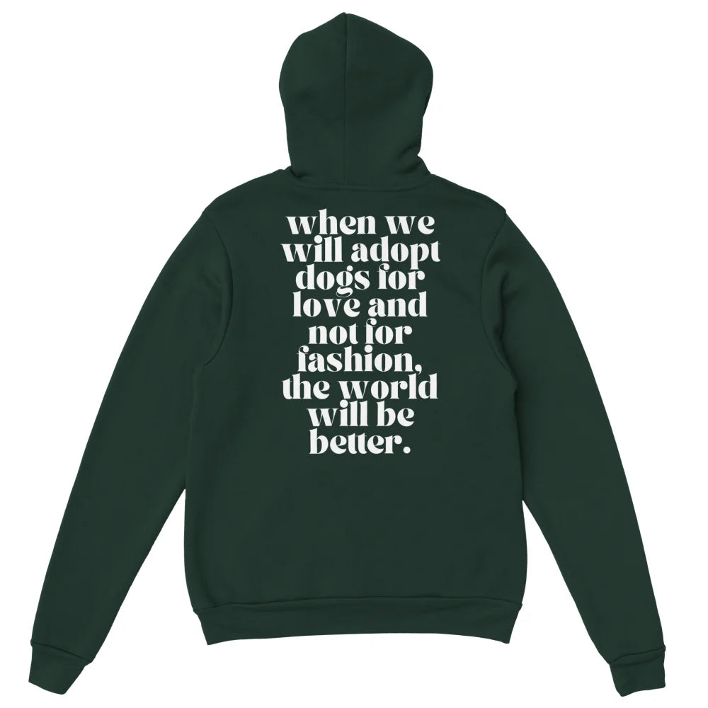 Hoodie ADOPT 4 LOVE <3 - Forest Green / S Hoodie ADOPT 4