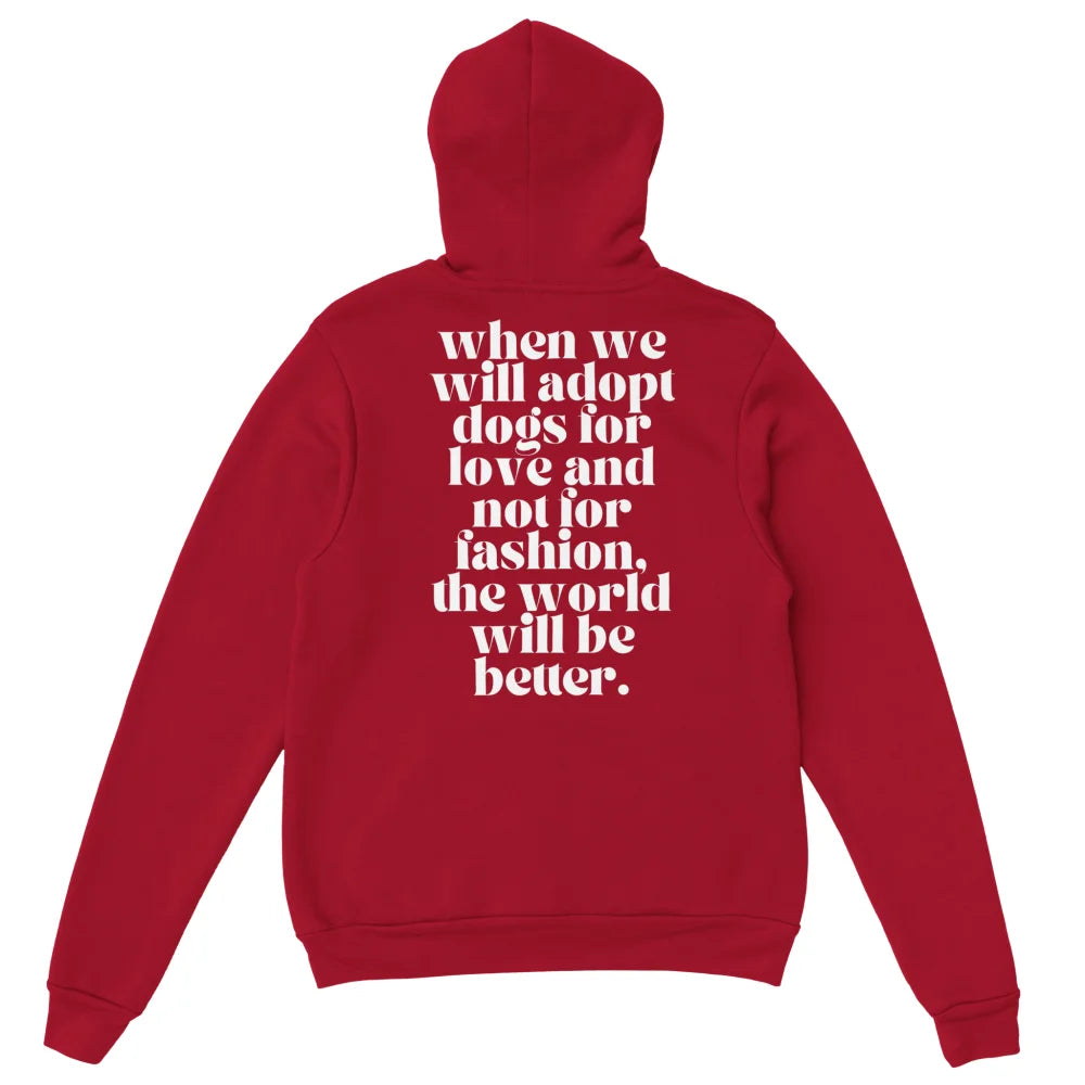 Hoodie ADOPT 4 LOVE <3 - Coquelicot / S Hoodie ADOPT 4 LOVE