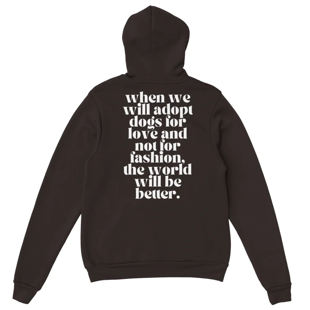 Hoodie ADOPT 4 LOVE <3 - Dark Chocolate / S Hoodie ADOPT 4