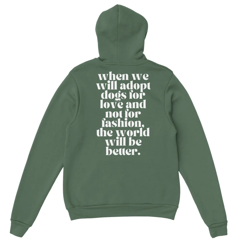 Hoodie ADOPT 4 LOVE <3 - Military Green / S Hoodie ADOPT 4