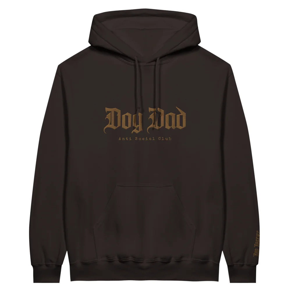 Hoodie BRODÉ - Dog Dad Anti Social Club 👊 - Dark Chocolate