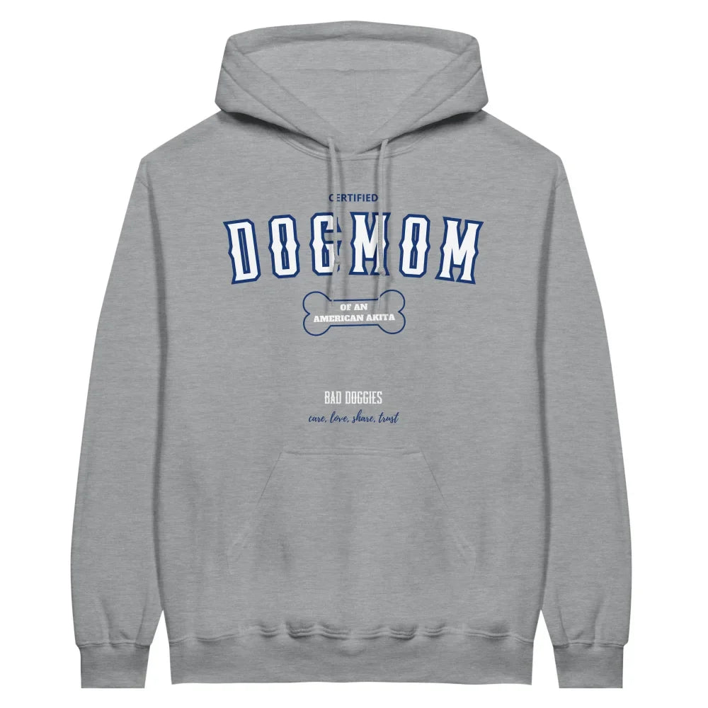 Hoodie CERTIFIED DOGMOM CLUB 🎓 - American Akita - Grey