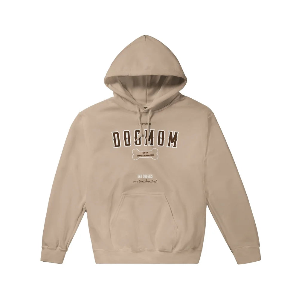 Hoodie CERTIFIED DOGMOM CLUB 🎓 - Dobermann - Sahara / S