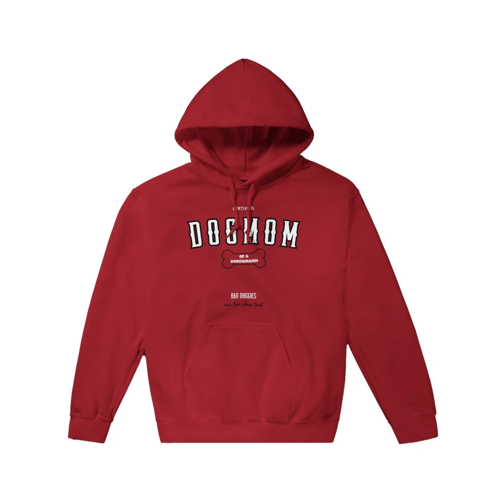 Hoodie CERTIFIED DOGMOM CLUB 🎓 - Dobermann - Coquelicot