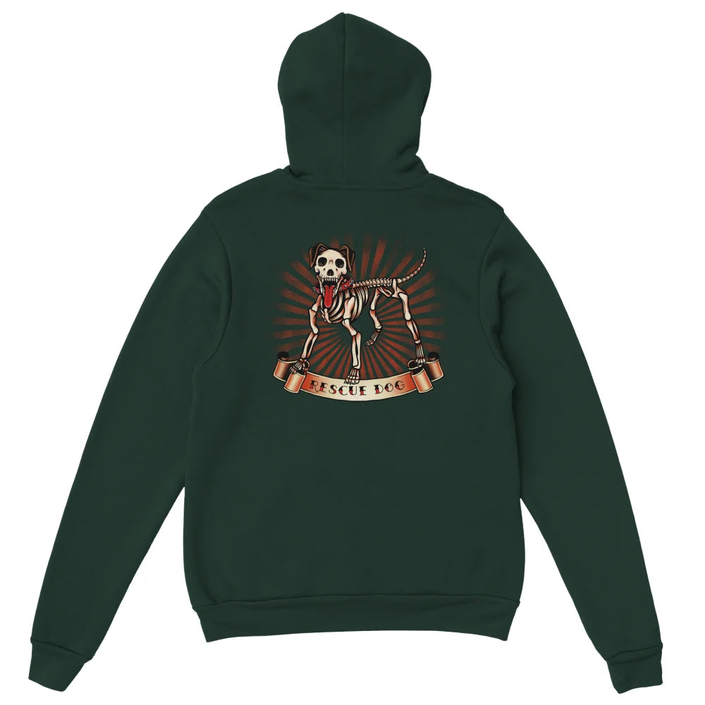 Hoodie Dark Rescue Dog - Forest Green / S Hoodie Dark