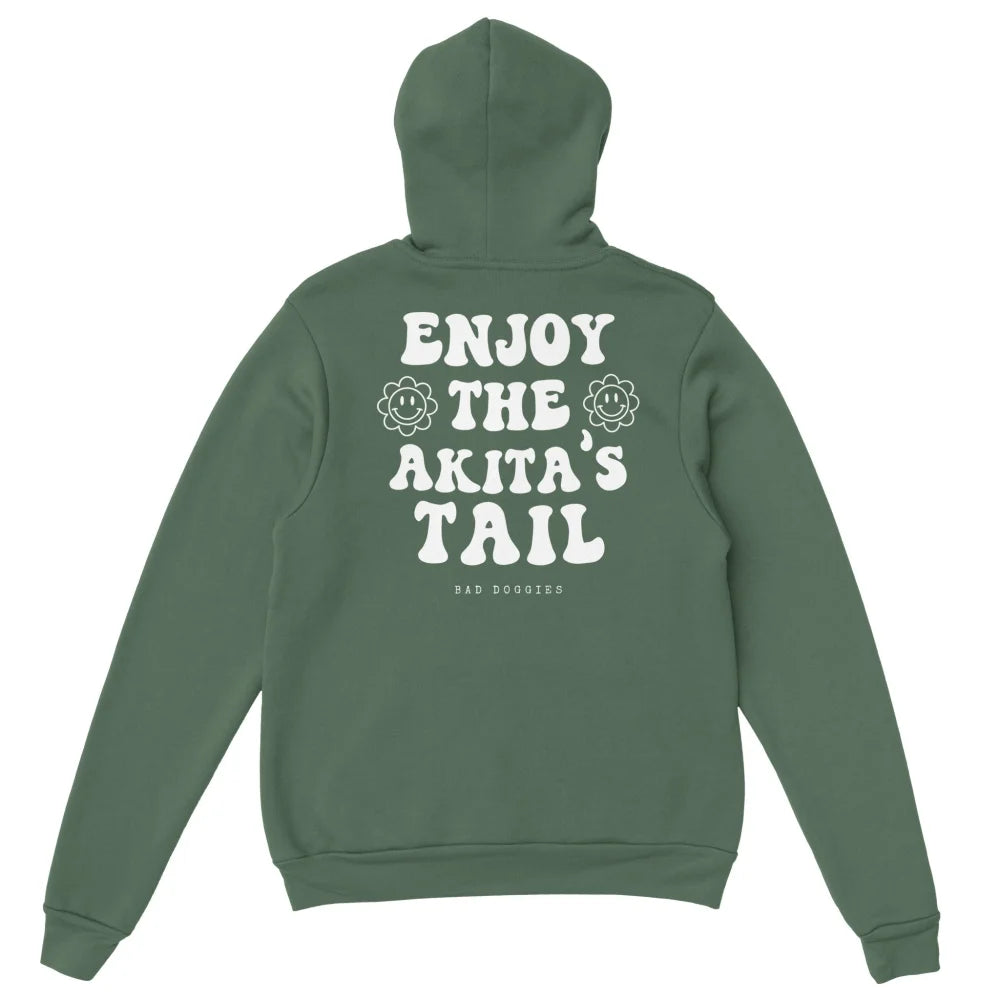 Hoodie Enjoy The Akita’s Tail 🐌 - Military Green / S