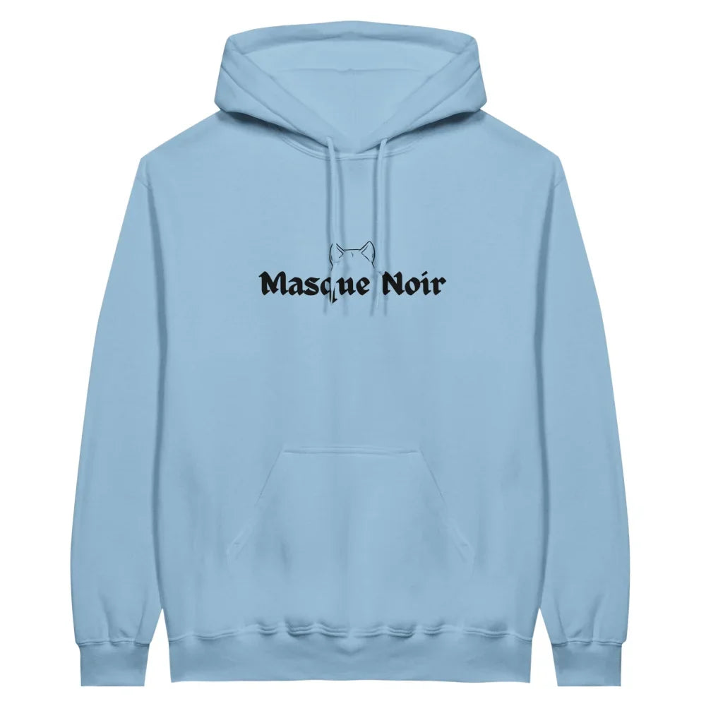 Hoodie Masque Noir 🖤 Akita Américain - Light Blue / S