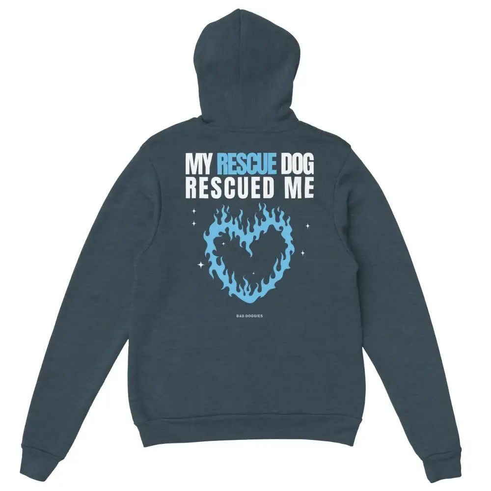 Hoodie My Rescue Dog Rescued Me - Dark Grey / S Hoodie My