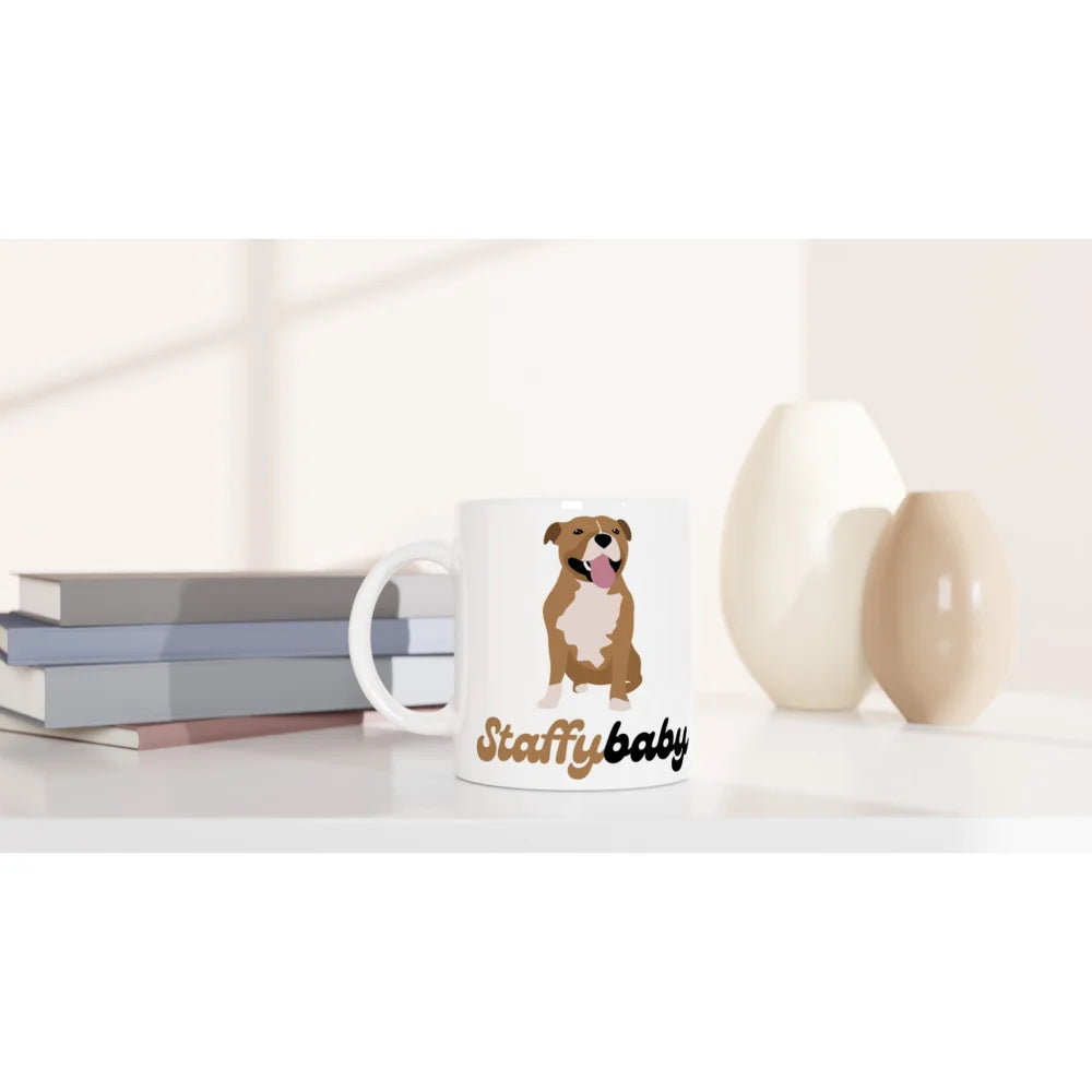 Mug Staffy Baby 🐶 - Fauve & Blanc - Mug Staffy Baby 🐶