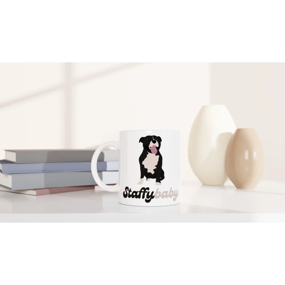 Mug Staffy Baby 🐶 - Noir & Blanc - Mug Staffy Baby 🐶