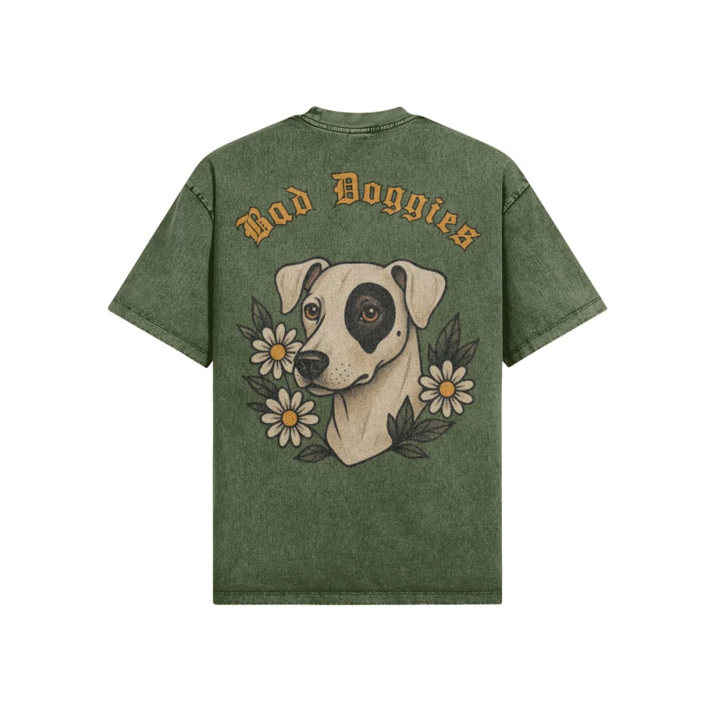 Perso Snow 💛 - T-shirt Oversize - MESSY BUN BAD DOG BIG