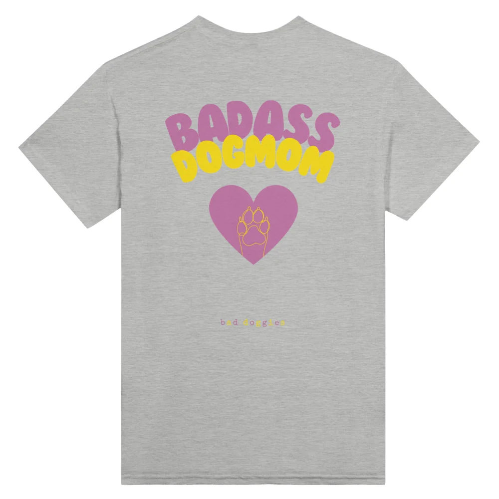 T-shirt Badass Dog Mom x 𝑮𝒐𝑩𝒐𝒐𝒑 🐾 - Light Grey / S T-shirt