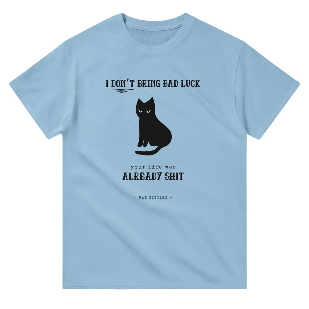 T-shirt BLACK CAT 🖤 - 𝔅𝔞𝔡 𝔎𝔦𝔱𝔱𝔦𝔢𝔰 - Light Blue / S T-shirt