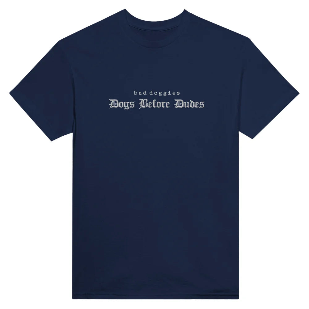 T-shirt BRODÉ - Dogs Before Dudes. ✌️ - Navy / S T-shirt