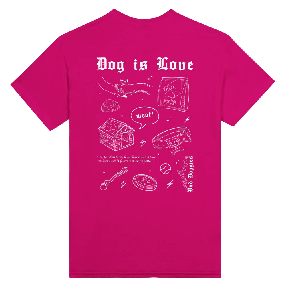 T-shirt DOG IS LOVE. 💞⚡ - Royal Pink / S T-shirt DOG IS