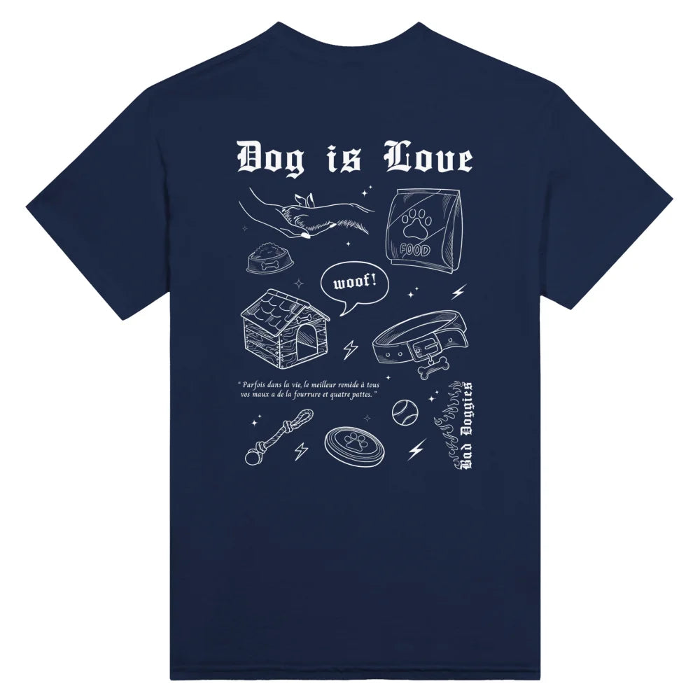 T-shirt DOG IS LOVE. 💞⚡ - Navy / S T-shirt DOG IS LOVE. 💞⚡