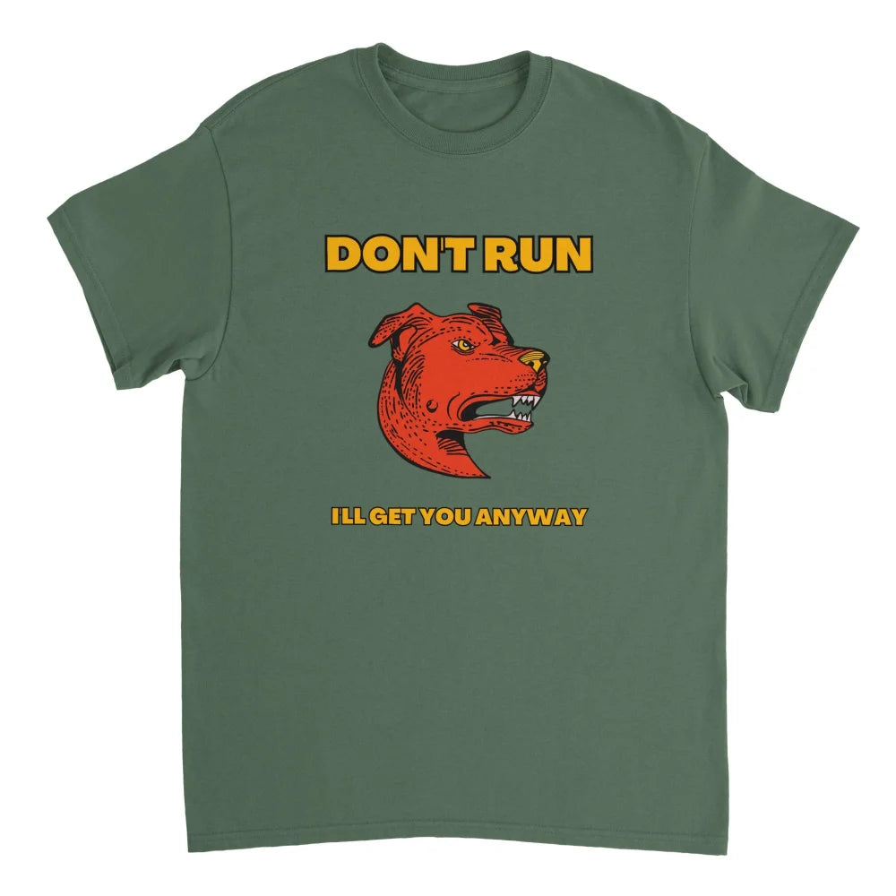 T-shirt DON’T RUN 😈 - Staffie - Military Green / S