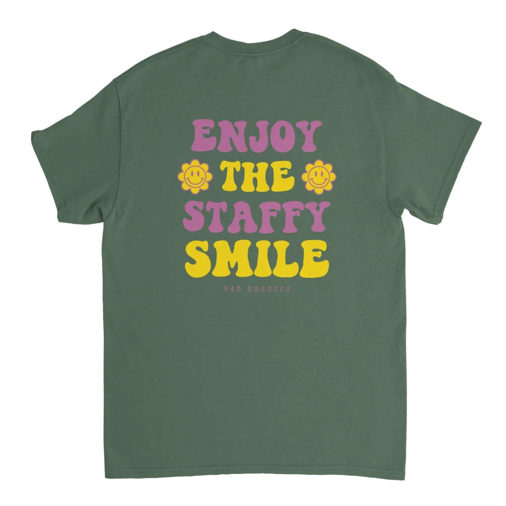 T-shirt ENJOY THE STAFFY SMILE 💖 - Military Green / S
