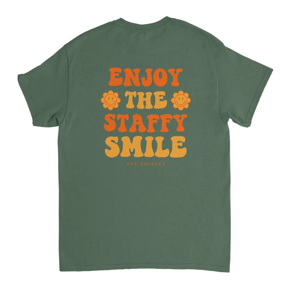 T-shirt ENJOY THE STAFFY SMILE 🧡 - Military Green / S