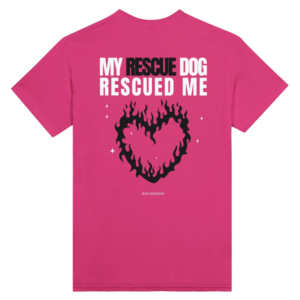 T-shirt My Rescue Dog Rescued Me - Royal Pink / S T-shirt