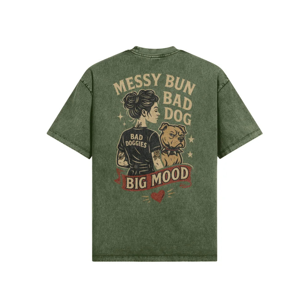 T-shirt Oversize Délavé - Messy Bun ✨ (𝑎̀ 𝑝𝑒𝑟𝑠𝑜𝑛𝑛𝑎𝑙𝑖𝑠𝑒𝑟)