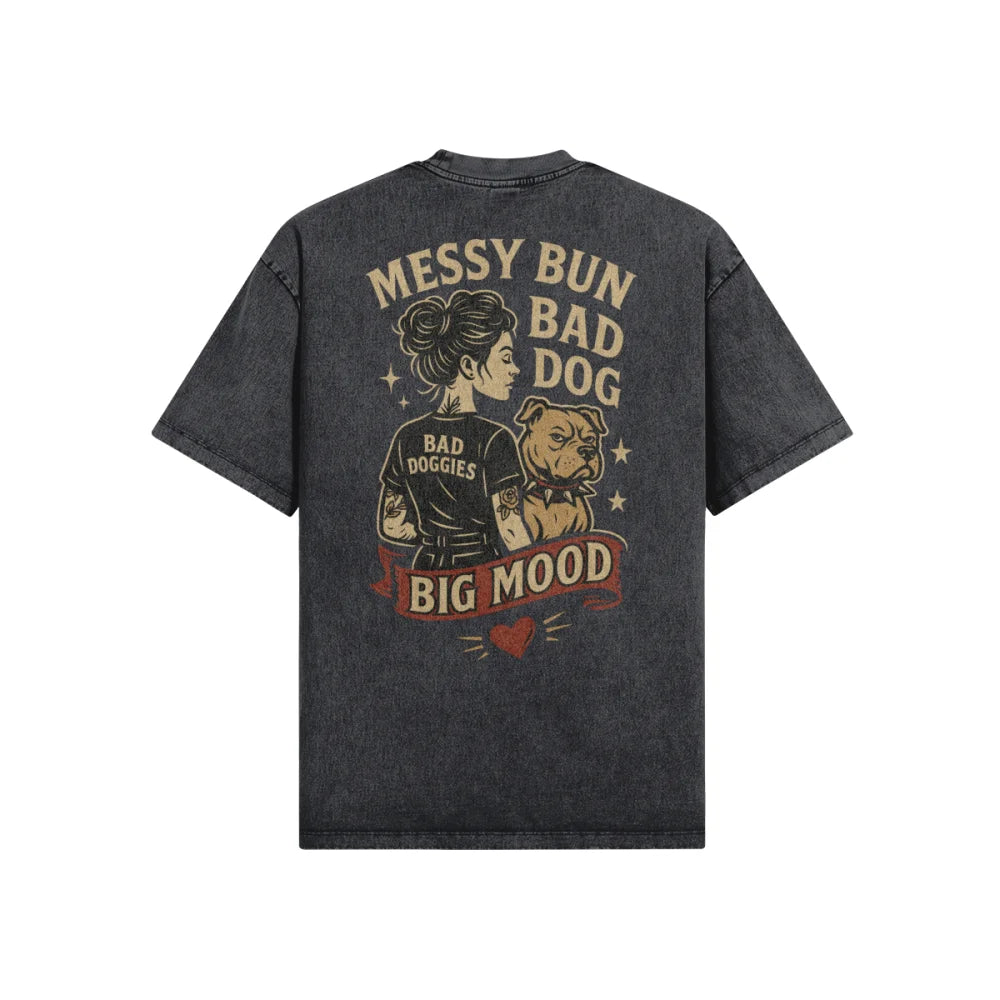 T-shirt Oversize Délavé - Messy Bun ✨ (𝑎̀ 𝑝𝑒𝑟𝑠𝑜𝑛𝑛𝑎𝑙𝑖𝑠𝑒𝑟)