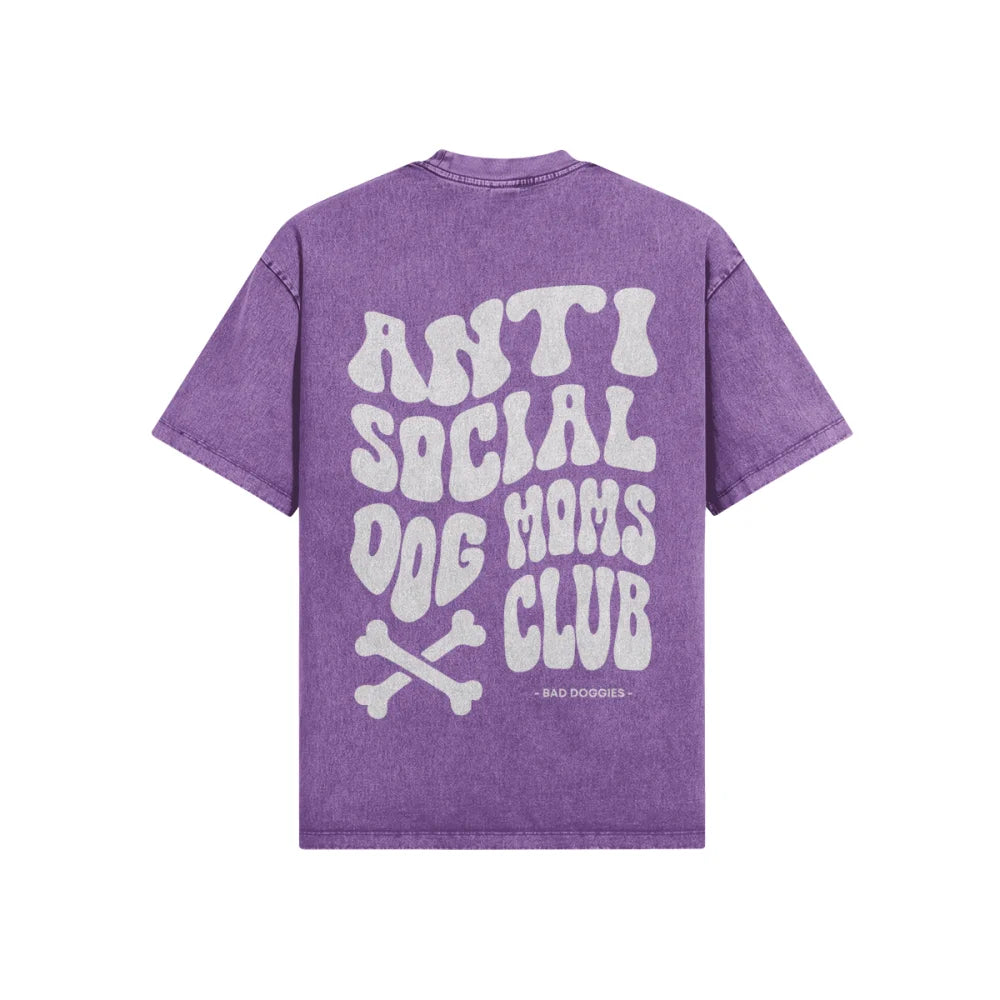 T-shirt Oversized - Anti Social Dog Moms Club 🦴 - XS