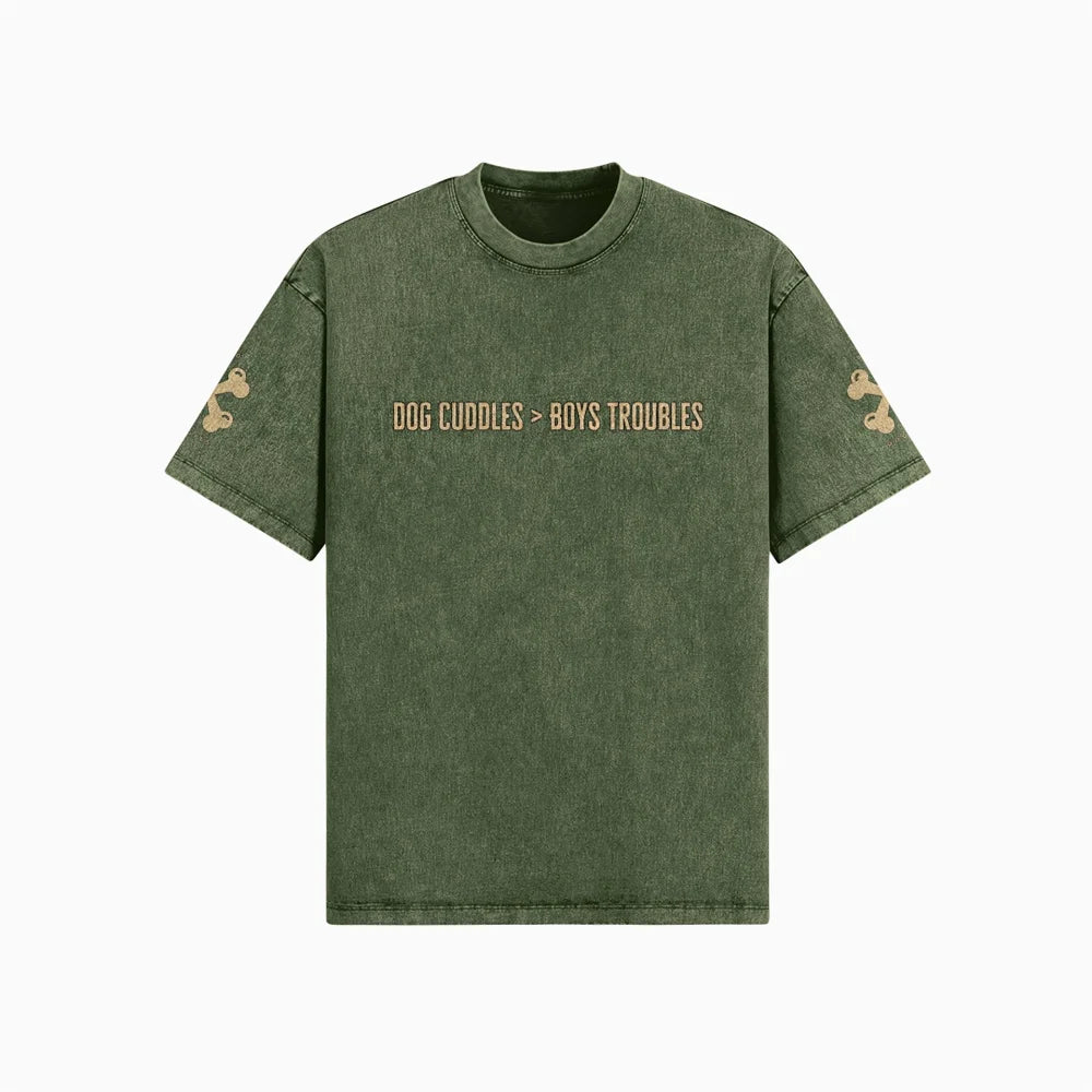 T-shirt Oversized - DOG CUDDLES > BOYS TROUBLES - Military