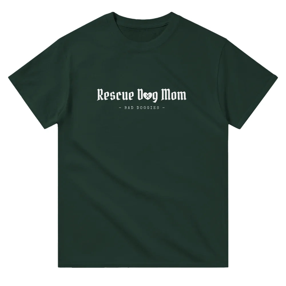 T-shirt - Rescue Dog Mom 👑 - Forest Green / S T-shirt