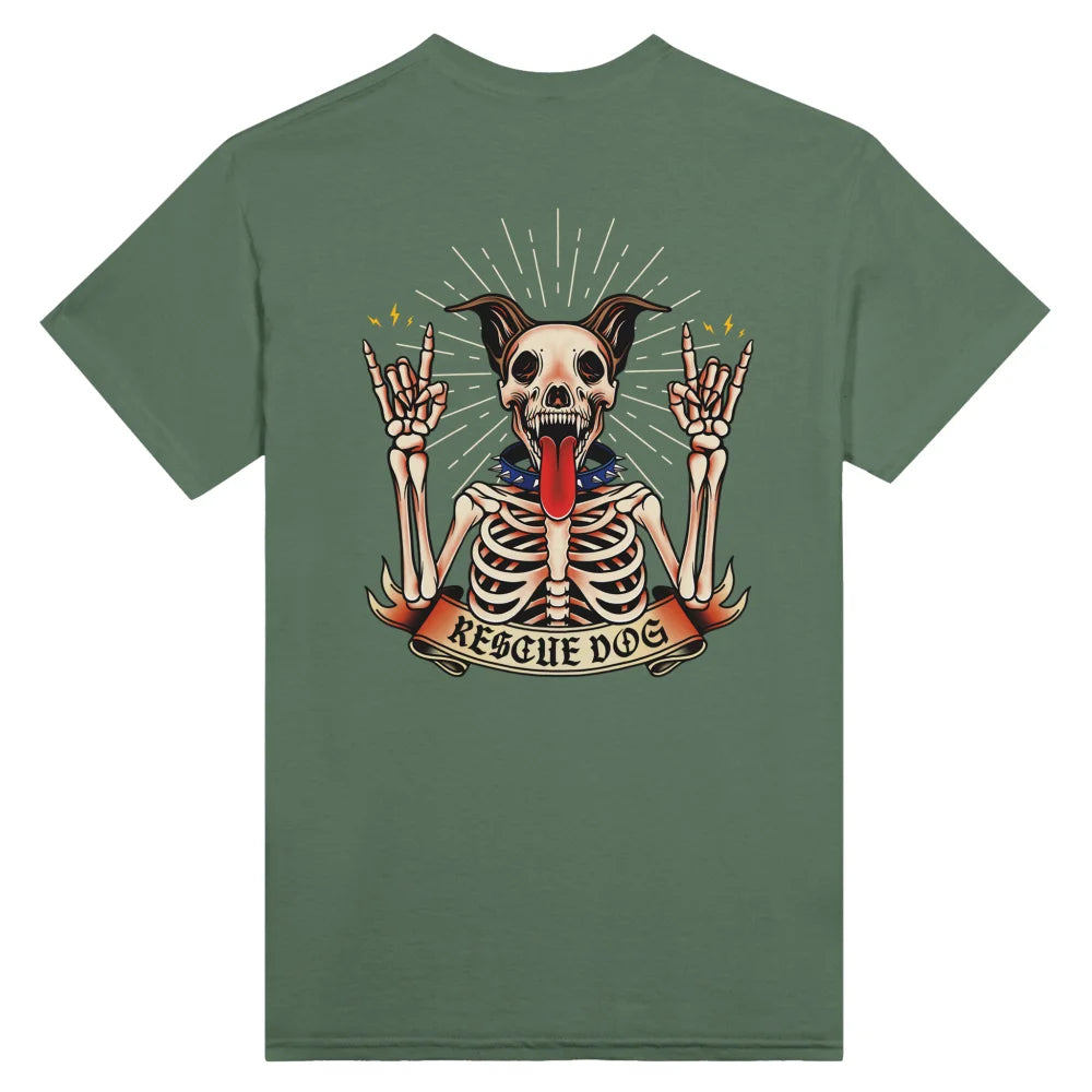 T-shirt Rescue Dog Skeleton 🤘 - Military Green / S