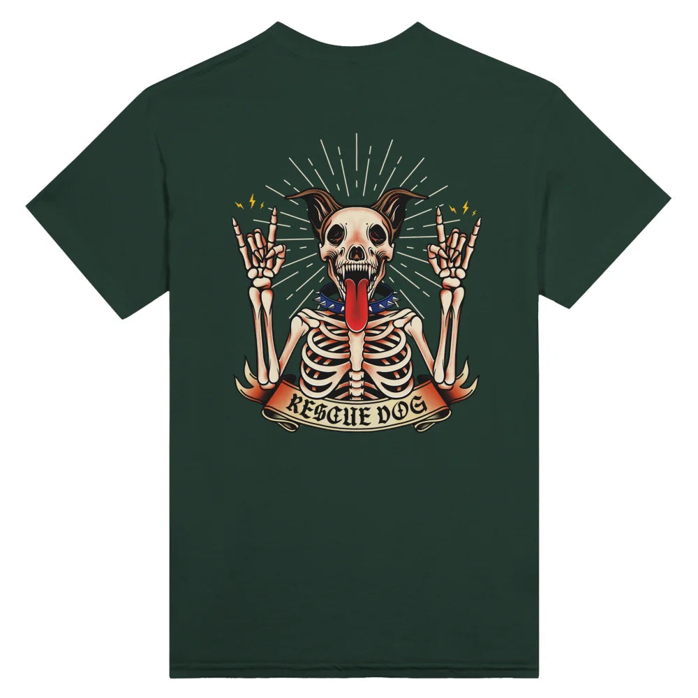 T-shirt Rescue Dog Skeleton 🤘 - Forest Green / S T-shirt