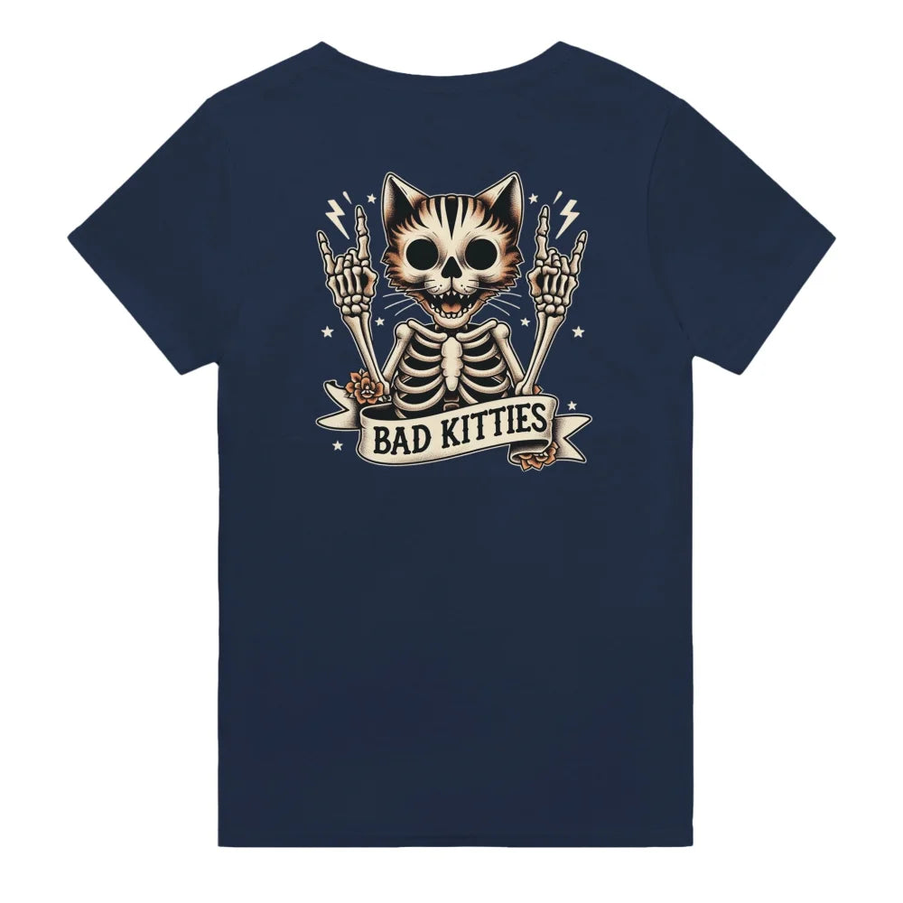 T-shirt Rock’n’Cat 🤘 - 𝔅𝔞𝔡 𝔎𝔦𝔱𝔱𝔦𝔢𝔰 - Navy / S T-shirt