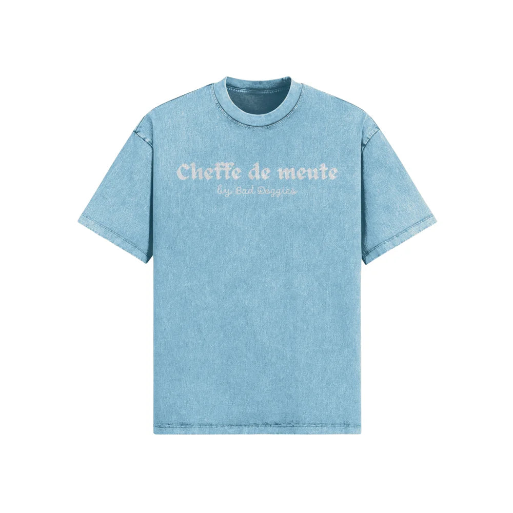 T-shirt Ultra Oversize - Cheffe de meute 🦴 - Light Blue