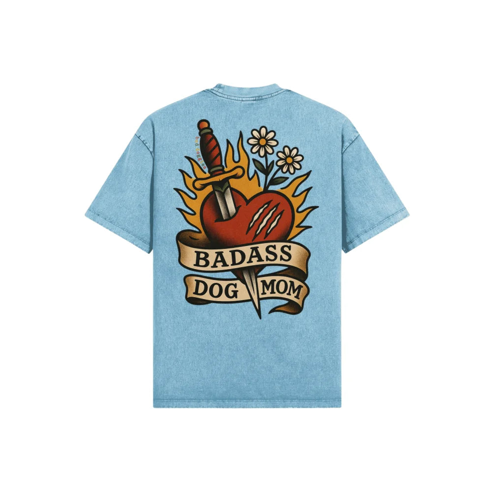 T-shirt Ultra Oversized - T-shirt Badass Dog Mom ❤️‍🔥🗡️